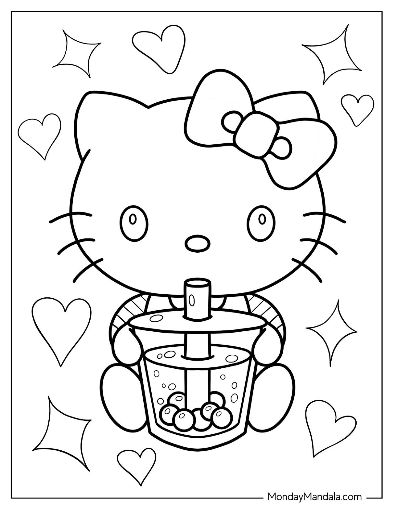 Hello Kitty para colorear